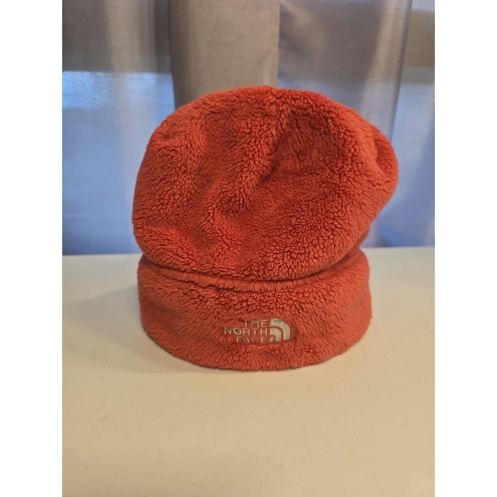The North Face Red/pink Fleece Beanie Hat One Size Unisex Winter Soft Warm